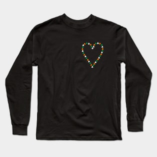 St Patricks Day Small Shamrock Heart Green White Orange Long Sleeve T-Shirt